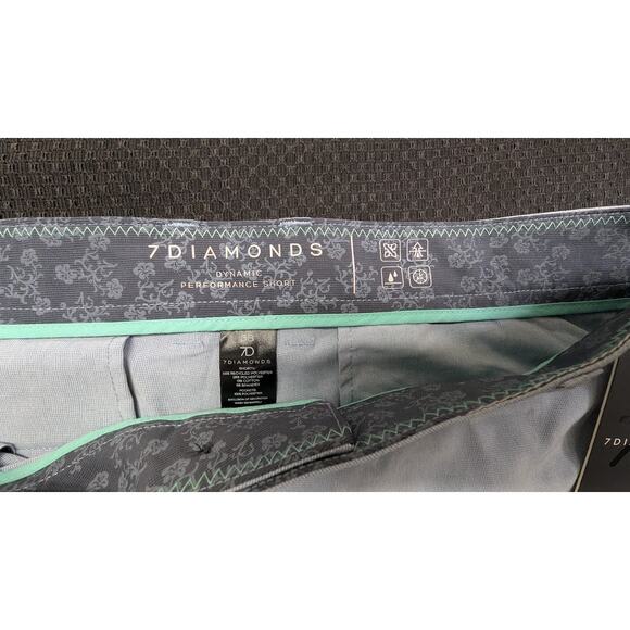 7 Diamonds Performance Shorts Mens 38 Navy Blue Dynamic Stretch Golf Casual - Picture 5 of 6